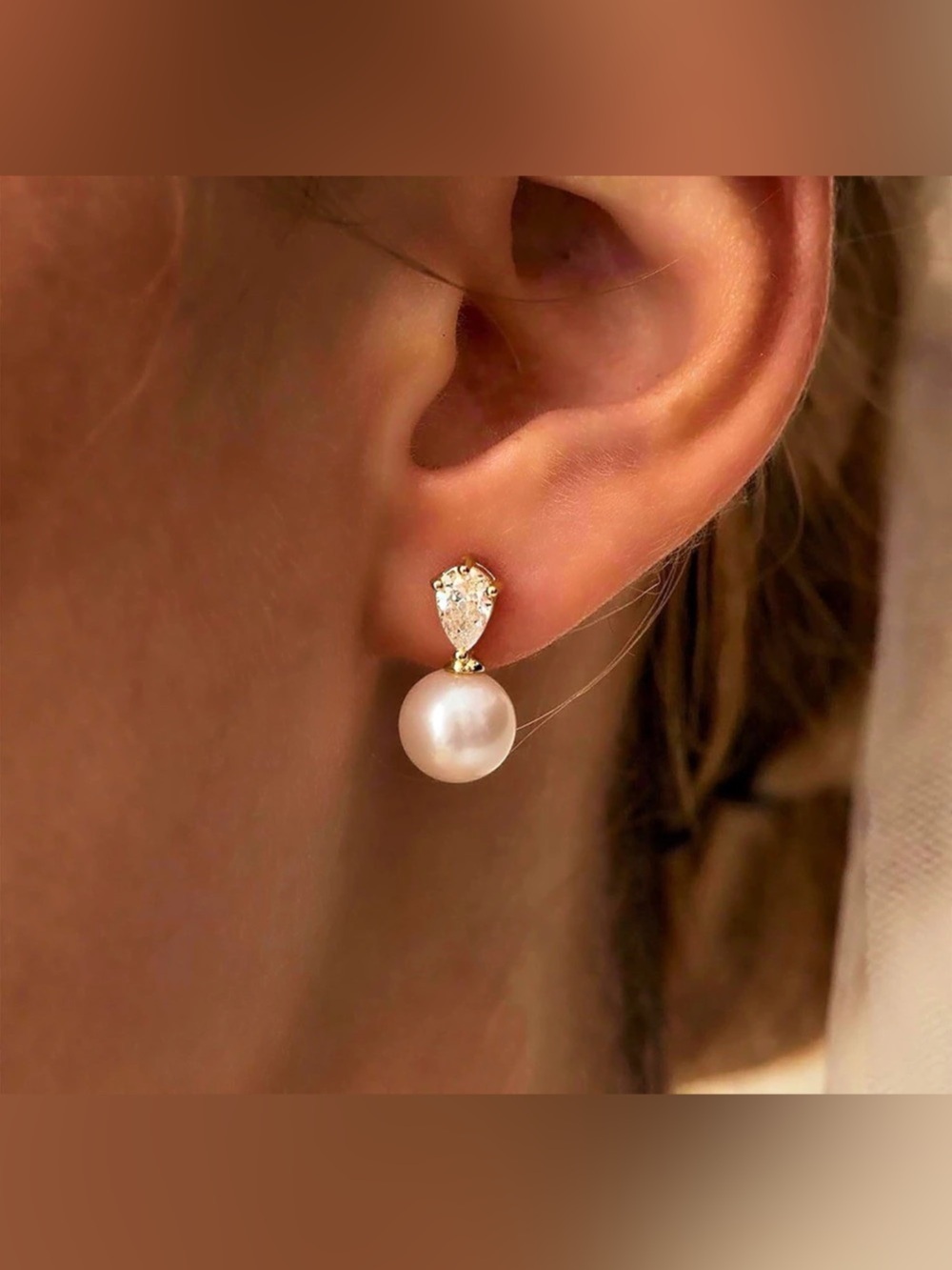 NWT 14K Gold Plated Pearl Drop Earrings